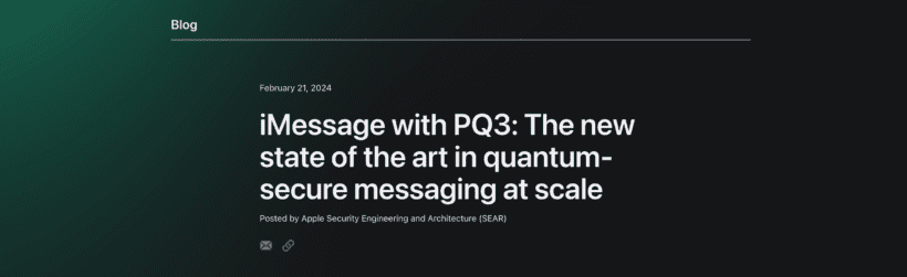 quantum computer protection for iMessage